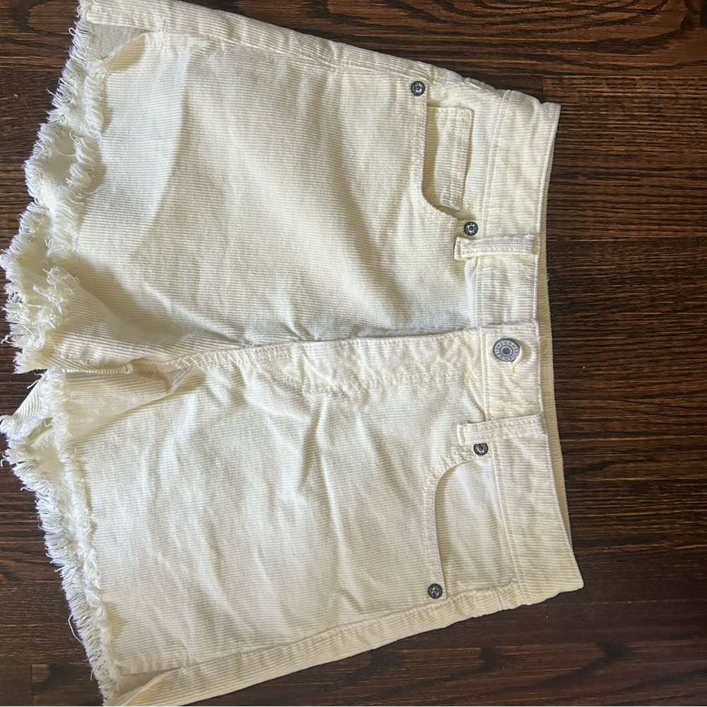 American Eagle Cream Jean Shorts Corduroy